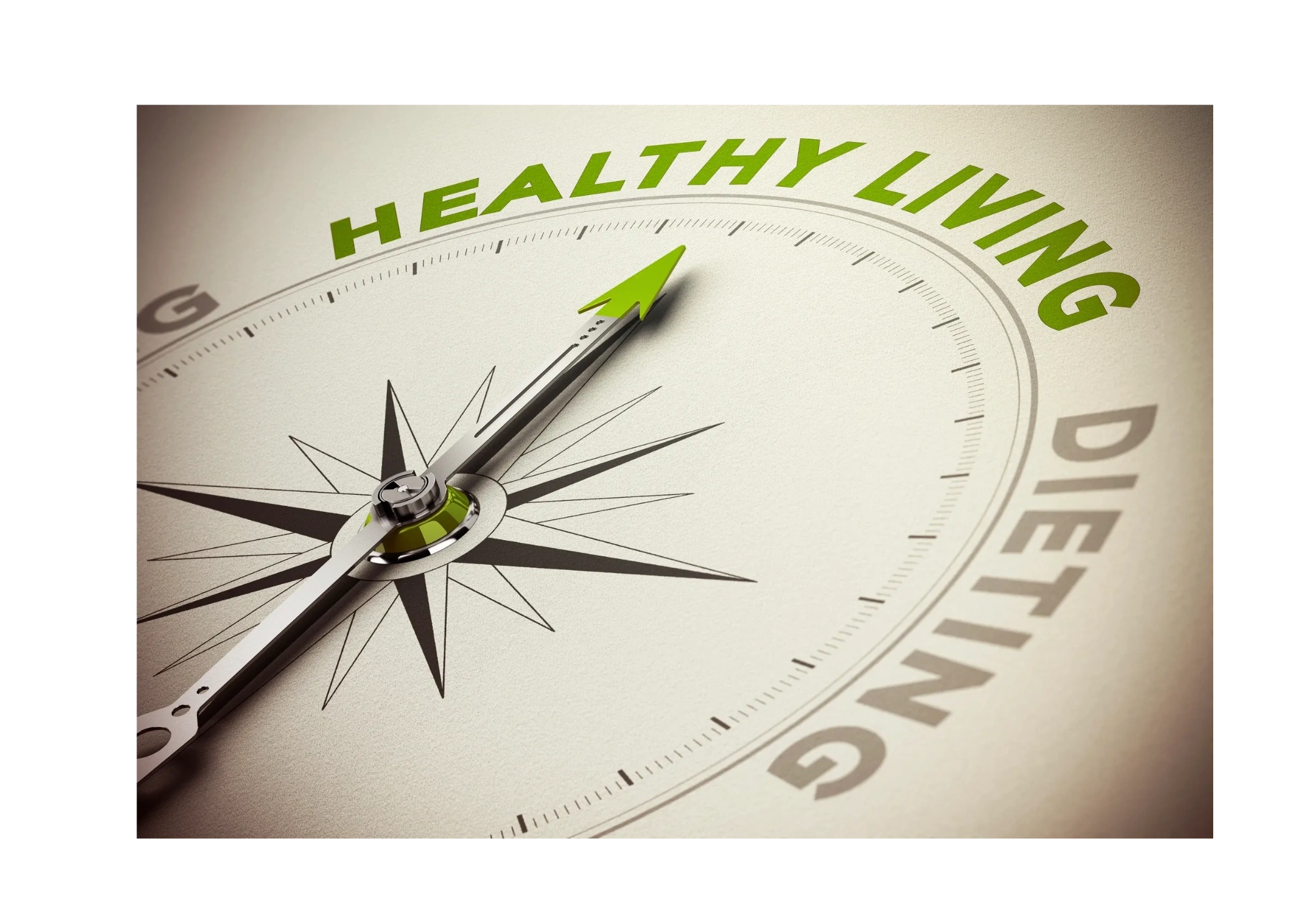Compass pointing toward Healthy Living